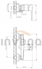 Invena Fira, nástenná sprchová batéria, čierna matná, INV-BN-71-004-V