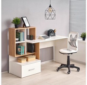 Písací stôl GORA dub/biela