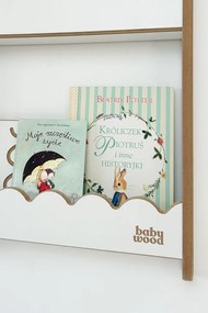 Detská nástenná polica stredná – 3 úrovne úložného priestoru Prírodná