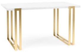 Jedálenský stôl EWEN II 140 cm - biela / zlatá