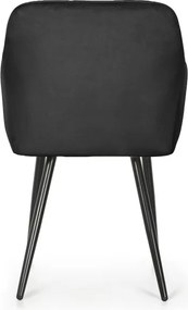 Sada štyroch jedálenských stoličiek LUXANO zamatové, čierne / čierne nohy (4 ks)