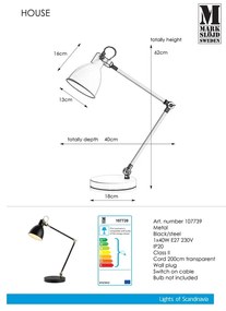 Čierna stolová lampa Markslöjd House Table Black