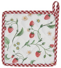 Bavlnená podložka pod hrniec s motívom jahôd Wild Strawberries - 20 * 20 cm