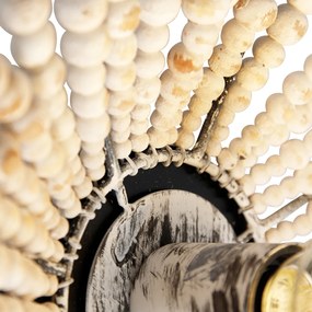 Orientálna nástenná lampa béžová s korálkami - Moti