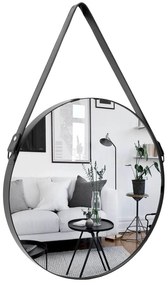 Dekorstudio Okrúhle Retro zrkadlo na koženom páse 60cm