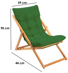 Záhradné lehátko zelené/buk