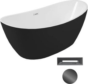 Besco Akrylátová voľne stojaca vaňa Ayla BW Matt 170x80 BESCO-Typ výpuste: Click-Clack s prepadom, grafit, BESCO-Rozmery: 170x80, BESCO-Farba: Biela/…