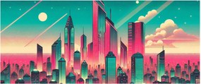 Obraz – Veľkomesto v pop-art štýle (120x50 cm)