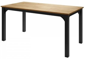 Rozkladací jedálenský stôl Limaino 160, Farby: čierna / dub craft zlatý