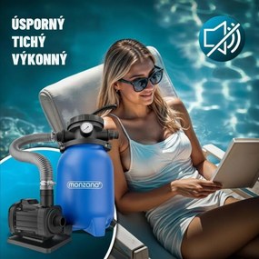 Piesková filtrácia k bazénu AQUA s filtračnými guľôčkami, 5 000 l/h, modrá Monzana