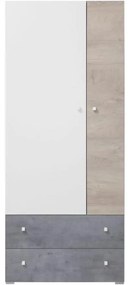 Skriňa Sigma betón/biela/dub 80 SI3