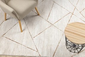 Koberec DUKE 51557 krémový / zlatý, geometrický / strapce