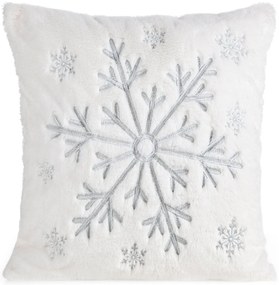 CHLPATÁ VIANOČNÁ DEKORAČNÁ OBLIEČKA NA VANKÚŠ SNOWFLAKE1 45X45 VZOROVANÁ