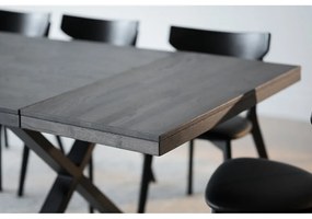 Tmavohnedá dubová prídavná doska jedálenského stola Rowico Brooklyn