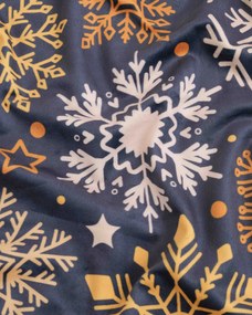 Vianočná obliečka na vankúš Velvet 40 × 40 cm - Mrazivé vločky modré