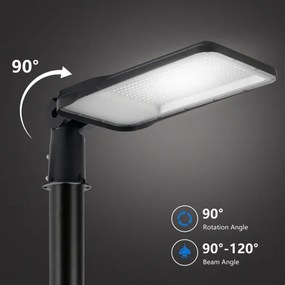 Brilagi-LED Vonkajšia lampa so stĺpom a káblom 5 m URBANLIGHT LED/200W/230V čierna IP65
