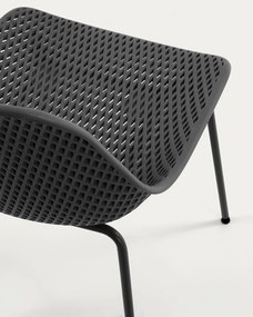 Tmavosivá kovová záhradná stolička Quinby – Kave Home