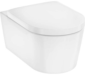 HANSGROHE EluPura S závesné WC s AquaFall Flush, biela, s povrchom HygieneEffect + WC sedátko s poklopom, s QuickRelease a Softclosing, 62021450