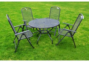 Čierna kovová záhradná stolička – Rojaplast