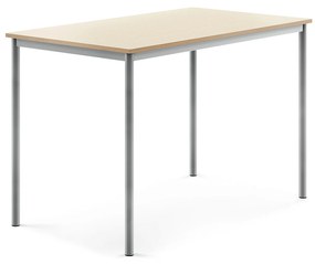 Stôl SONITUS, 1400x800x900 mm, HPL - breza, strieborná