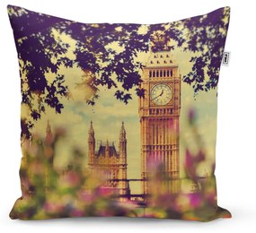 Sablio Vankúš Londýn Big Ben Flowers - 40x40 cm