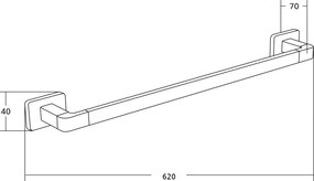 Mexen príslušenstvo, ASIS kúpeľkový držiak na uteráky, čierna, 7017624-70