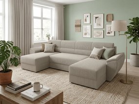 Rozkladacia sedacia súprava do U TAVERO 321x140 cm, svetlobéžová