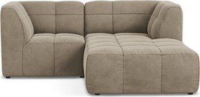 Hnedá zamatová rohová pohovka (pravý roh/s leňoškou) Aloha – Makamii