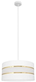 Luster na lanku HELEN 1xE27/15W/230V pr. 40 cm biela/zlatá
