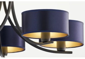 Jupiter 2101 - Luster na reťazi ARTHUR 5xE27/15W/230V modrá/čierna