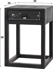 Nočný stolík 28-15 Square Drevo Mango  - Komfort-nábytok
