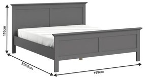 Manželská posteľ 180 cm Phung (sivá). Vlastná spoľahlivá doprava až k Vám domov. 1016752