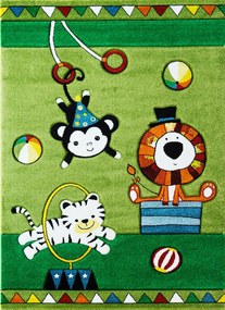 Detský koberec Smart Kids 22316 zelený – cirkusový motív, obdĺžnik Rozmer: 140x190 cm