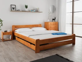 Posteľ Laura 140 x 200 cm, jelša Rošt: S latkovým roštom, Matrac: Matrac COCO MAXI 20 cm