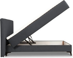 Postel Kalla 140x200 cm, tmavo šedá látka