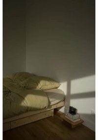 Jednolôžková posteľ z borovicového dreva s úložným priestorom s roštom 90x200 cm v prírodnej farbe Kanso – Karup Design