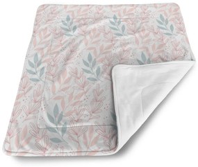 Sablio Deka pre bábätko Ružové a modré lístky - 90x120 cm