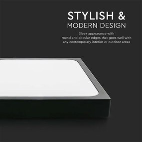 LED Kúpeľňové stropné svietidlo LED/24W/230V 6500K IP44 29,5x29,5 cm čierna