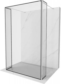 Mexen Kioto voľne stojaca sprchová stena 130 x 30 x 30 cm, čierny vzor, chróm - 800-130-030-222-01-70-030