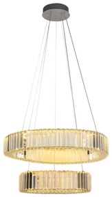 LED Stmievateľný luster na lanku LED/65W/230V 3000-6500K chróm + diaľkové ovládanie