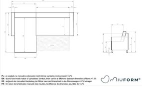 Menčestrová rozkladacia rohová pohovka v tehlovej farbe (variabilná) Lazy Lukka – Miuform