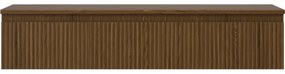 Mexen Rivel, kúpeľňová skrinka pod umývadlo 120 cm s hornou časťou, 1 zásuvka, drážkovaná, orech, 91A20-12023-1-BFC86