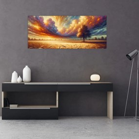 Obraz – Strom na poli (120x50 cm)