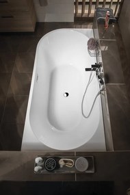 Aqualine Aqualine, TIBERA R rohová stojaca vaňa 170x80cm, biela, E1015