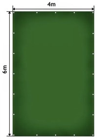 JAGO Plachta 650 g/m², hliníkové oká, zelená, 4 x 6 m