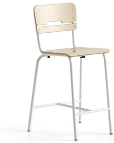 Školská stolička SCIENTIA, široké sedadlo, V 650 mm, biela/breza