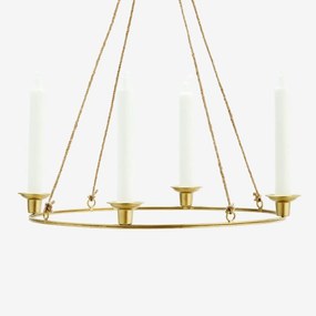 MADAM STOLTZ Závesný svietnik Gold Round Candle Holder