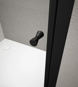 Aqualine Aqualine, ARLETA BLACK štvrťkruhový sprchovacia zástena 800x800mm, číre sklo, BLS800