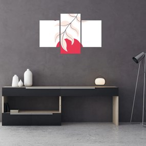 Obraz - Ružová florálna abstrakcia N⁰2 (90x60 cm)