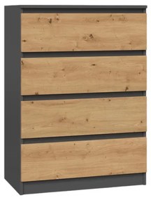 Komoda Musecalo 2 (antracit + dub artisan). Akcia -23%. Vlastná spoľahlivá doprava až k Vám domov. 1132787